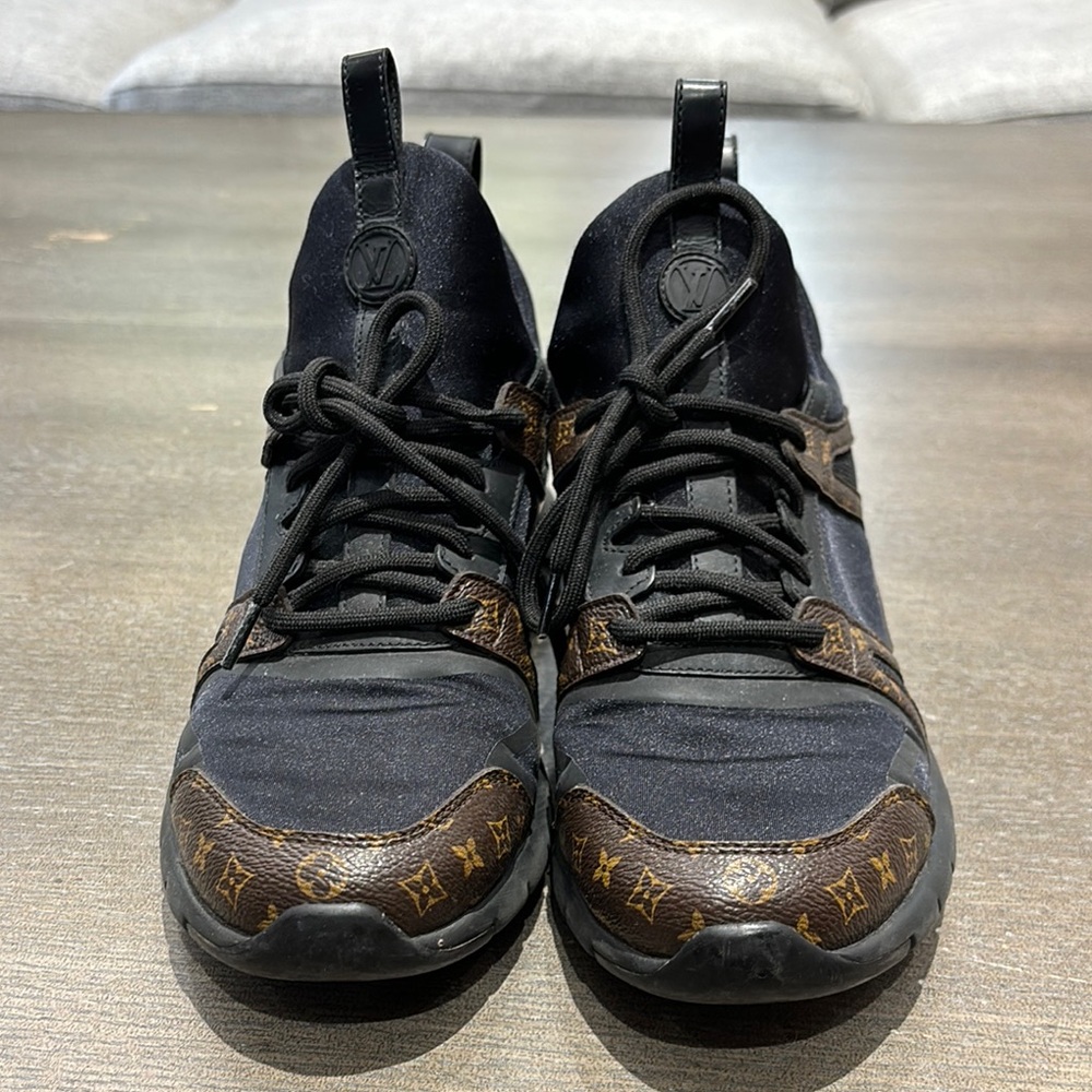 Louis Vuitton Black and Brown High-Top Sneakers